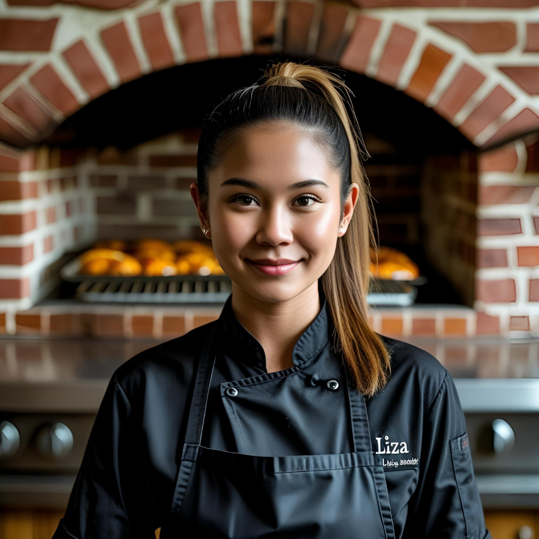 Chef Liza Young Filipina chef with a ponytail